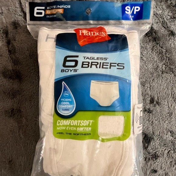 Hanes Other - HANES 6-Pack Tagless Comfort Soft Wicking Briefs Boy's Size S/P (6-8)